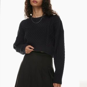 Aritzia Peggy cropped sweater in navy